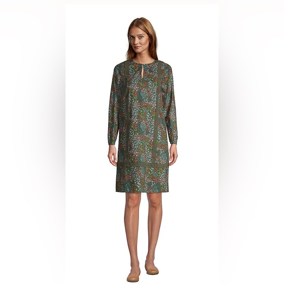 Lands’ End Women's Cotton Poplin Split Neck Dress Size Small Summer Cotton - Picture 8 of 10
